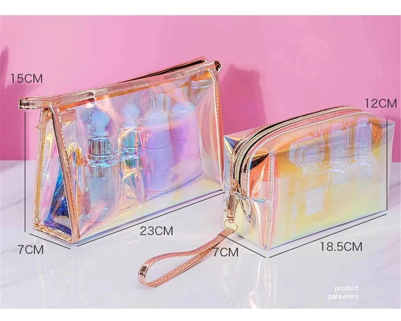 

Fashion Small Personalized Holographic Cosmetic Pouch Make Up Bag Beauty Case Makeup Bag Cosmetic Bags