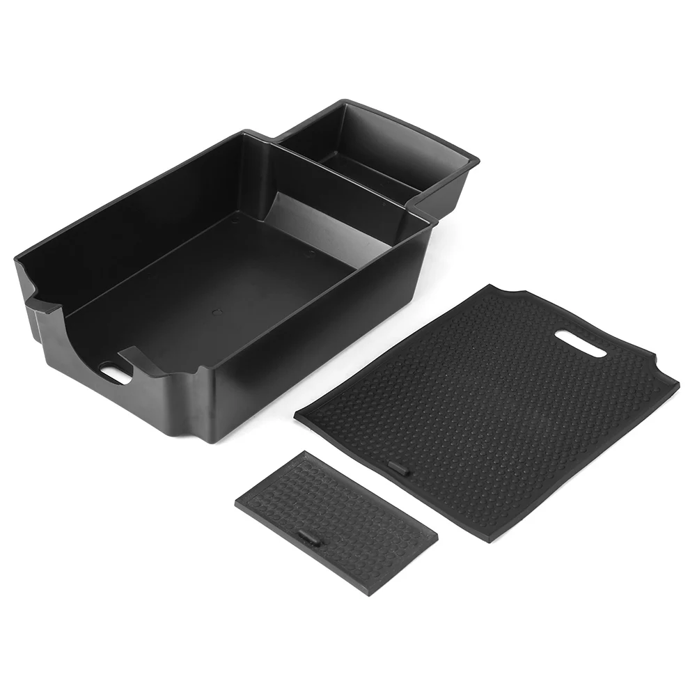 Черный контейнер для хранения подлокотника левый с нескользящим ковриком