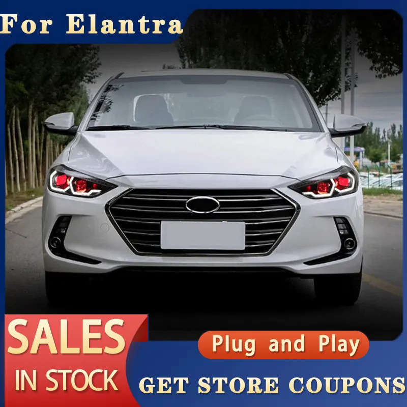 Фото Фасветильник головного света для Hyundai Elantra s 2016-2020, новые фары головного света Elantra, брендовые ДХО орлиный глаз Hid Биксеноновые автомобильные аксессуары №4