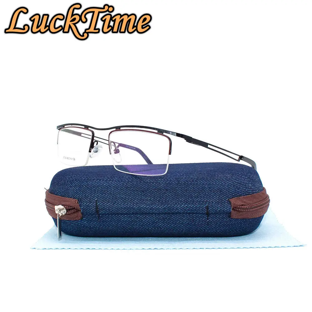 LuckTime сплав Половина оправа для мужчин и женщин очков Модные металлические очки