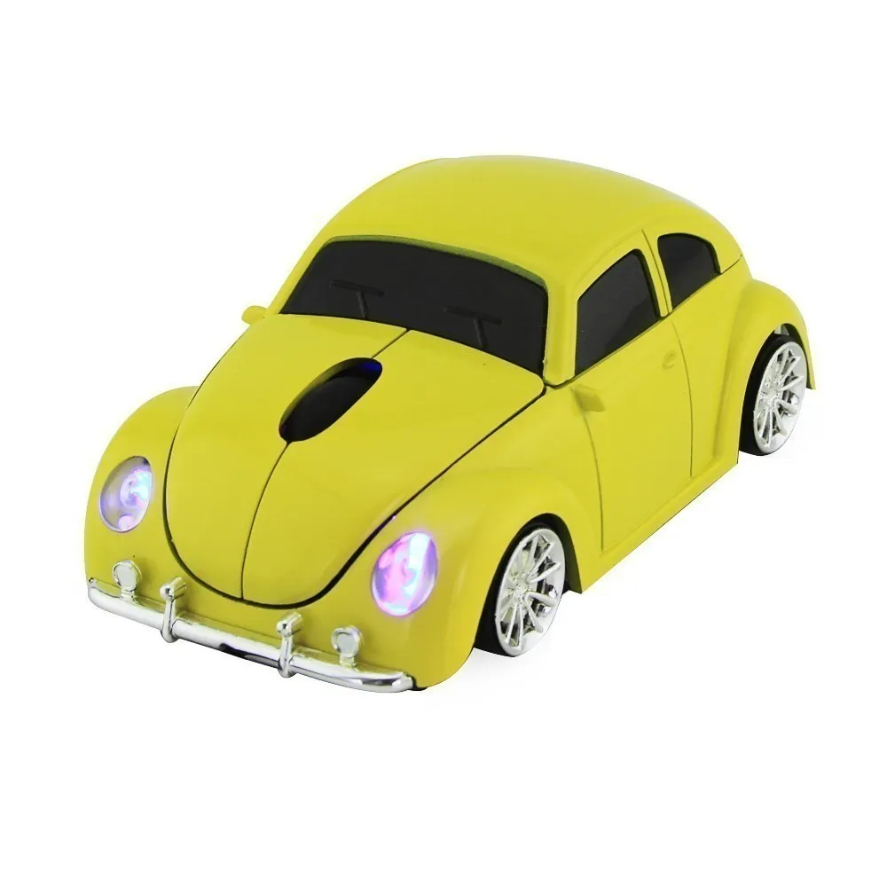CHYI Милая Беспроводная 3d Компьютерная мышь для автомобиля Mini Usb оптическая VW Beetle Auto Mause Эргономичная Детская Подарочная компьютерная мышь для Mac ноутбука настольного компьютера - Цвет: Цвет: желтый