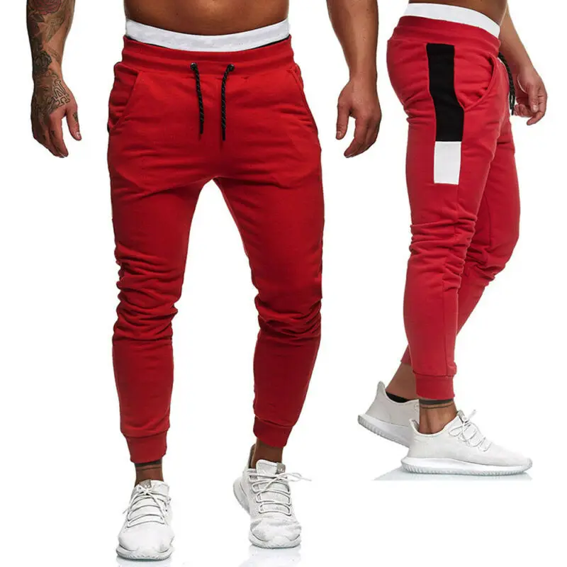 

Sport Mens Striped Gym Slim Fit Pants Drawstring Casual Tracksuit Bottoms Joggers Long Trousers Sweatpants