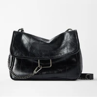 new rhombus black rock soft single shoulder oblique span chain bag luxury handbags for woman pu leather messenger bag satchels