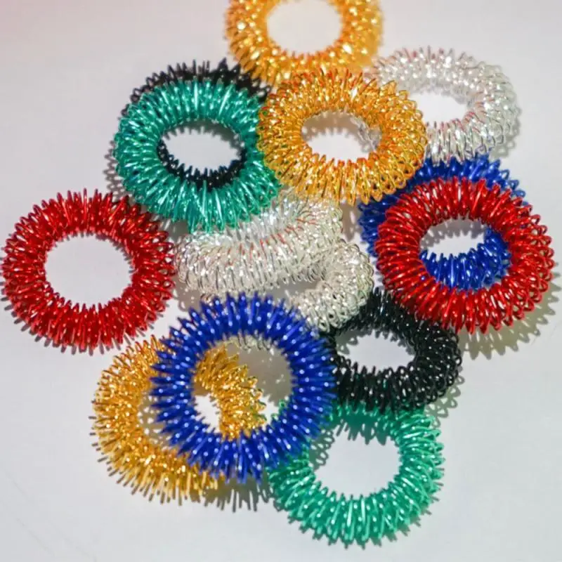 

2021 New Portable Spiky Sensory Finger Spring Rings Relief Stress and Anxiety Finger Toys Spiky Finger Ring