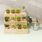 4 шт. милые круглые мини пластиковые растения кукольный домик миниатюрные зеленые мини-горшки для зеленых растений в горшке