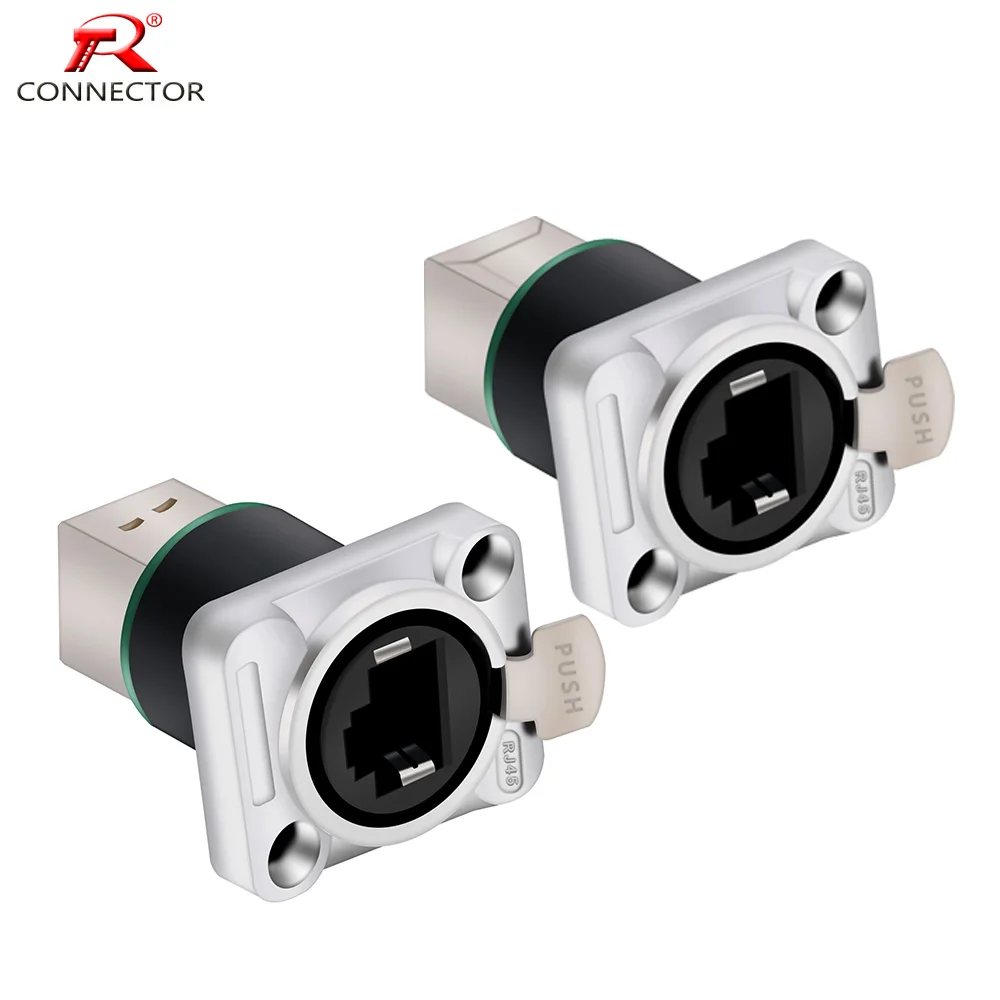 1PC RJ45 Shield Network Connector 8p8c Female Panel Mount Sockets RJ45 Ethernet Connector, Normal&Right Angle styles for options
