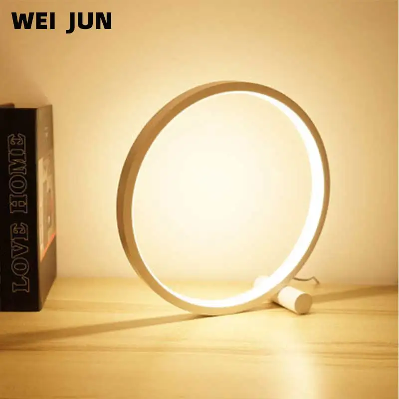 Round Table Lamp 3 Color Dimmable Night Light Touch Switch Bedside Bedroom Study Living Room LED Modern Minimalist Aluminum | Лампы и