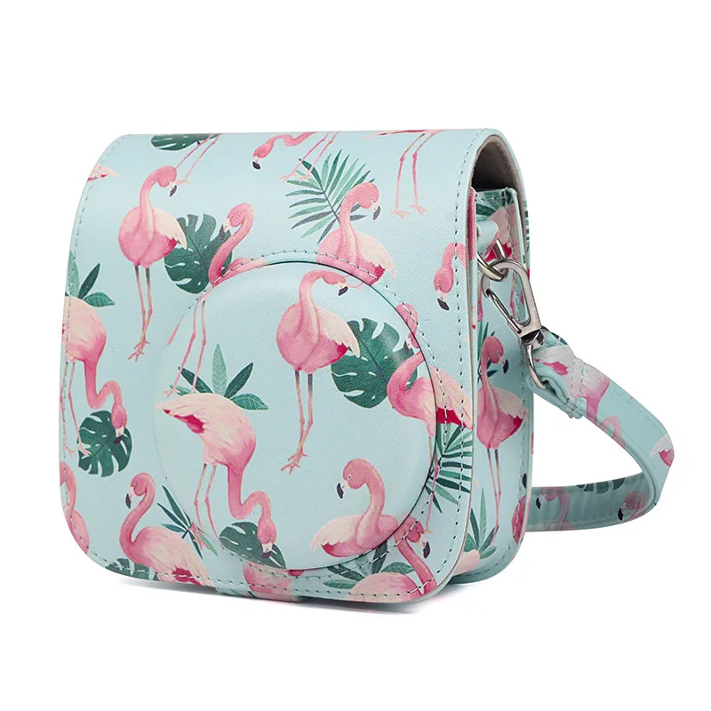 Flamingo Для камеры Polaroid для Fuji Fujifilm Instax Mini 8/9 Классическая Ретро камера из искусственной кожи с ремешком сумка чехол защитный чехол - Цвет: Flamingo
