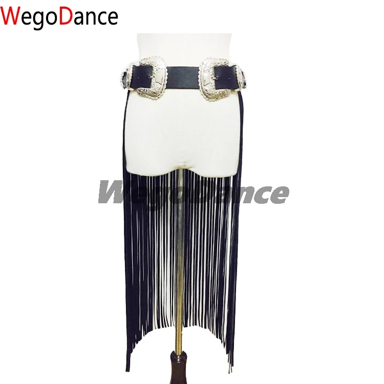 

Hot Sell Sexy Boho Long Tassel Imitation Leather Fashion Women High Waist Metal Buckle Skirt Belts Accessories