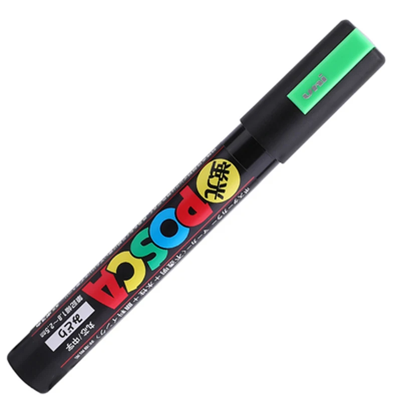 3 шт./партия Mitsubishi Uni Posca PC-5M маркер-средний Tip-1.8mm-2.5mm 17 цветов художественные маркеры офисные школьные принадлежности - Цвет: Флуоресцентный зеленый