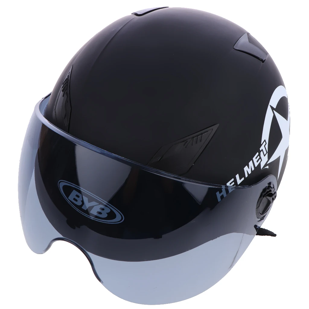 

Single Visor Flip up Modular Half Face Helmet Mock Black +Tawny