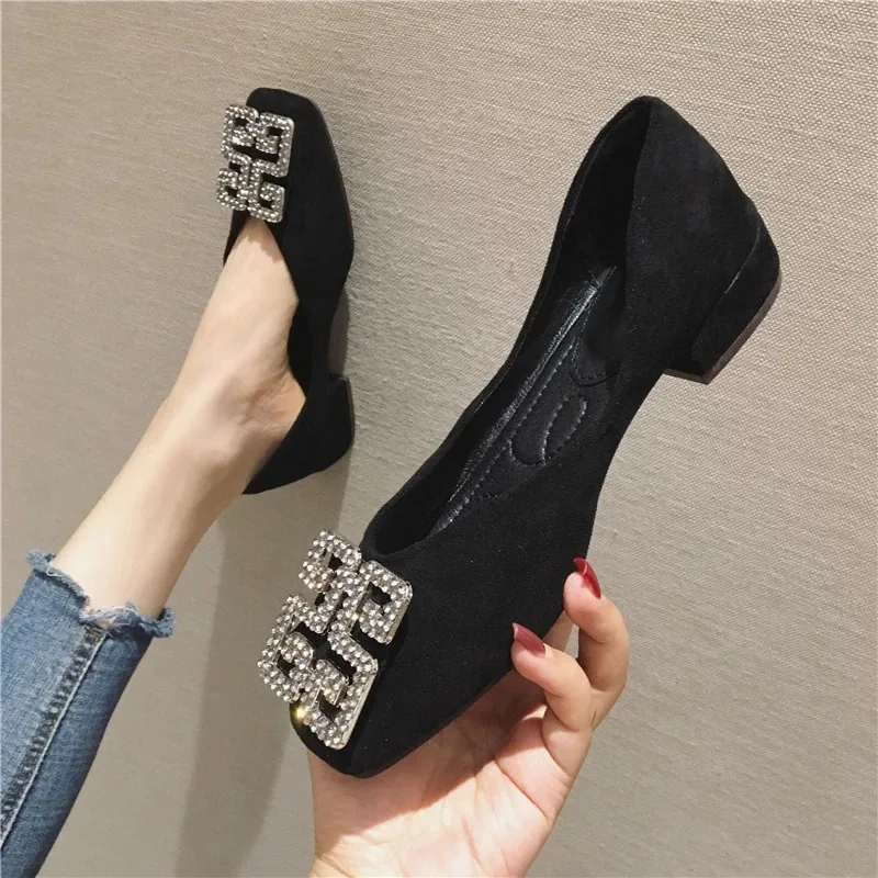 Модные женские туфли на высоком каблуке женская обувь с квадратным носком