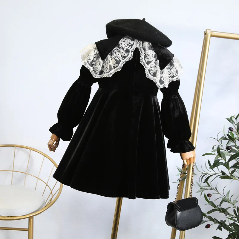 Платье для девочек осень-зима 2019 новая иностранная детская одежда Золотое