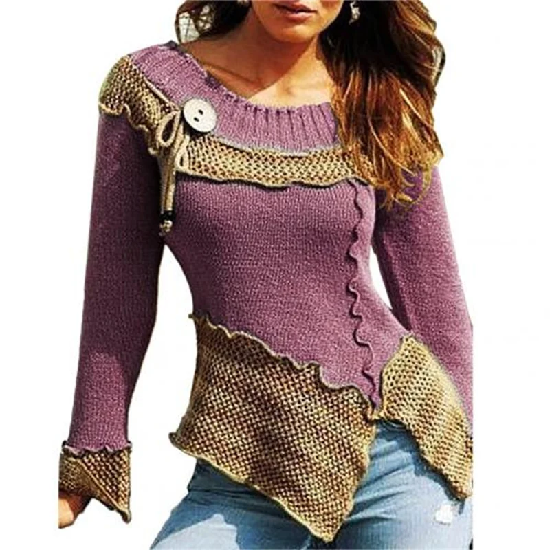 

Шикарный базовый кружевной свитер с Боковым Разрезом на осень и зиму, пуловер, Женский вязаный свитер, облегающий свитер с длинным рукавом, ...