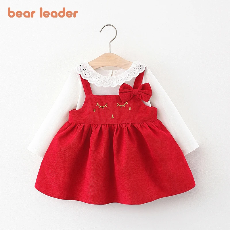 Bear Leader Newborn Baby Party Dresses New Fashion Toddler Girls T-Shirt And Suspender Dress Costumes Cute Clothes For 0-2 Years