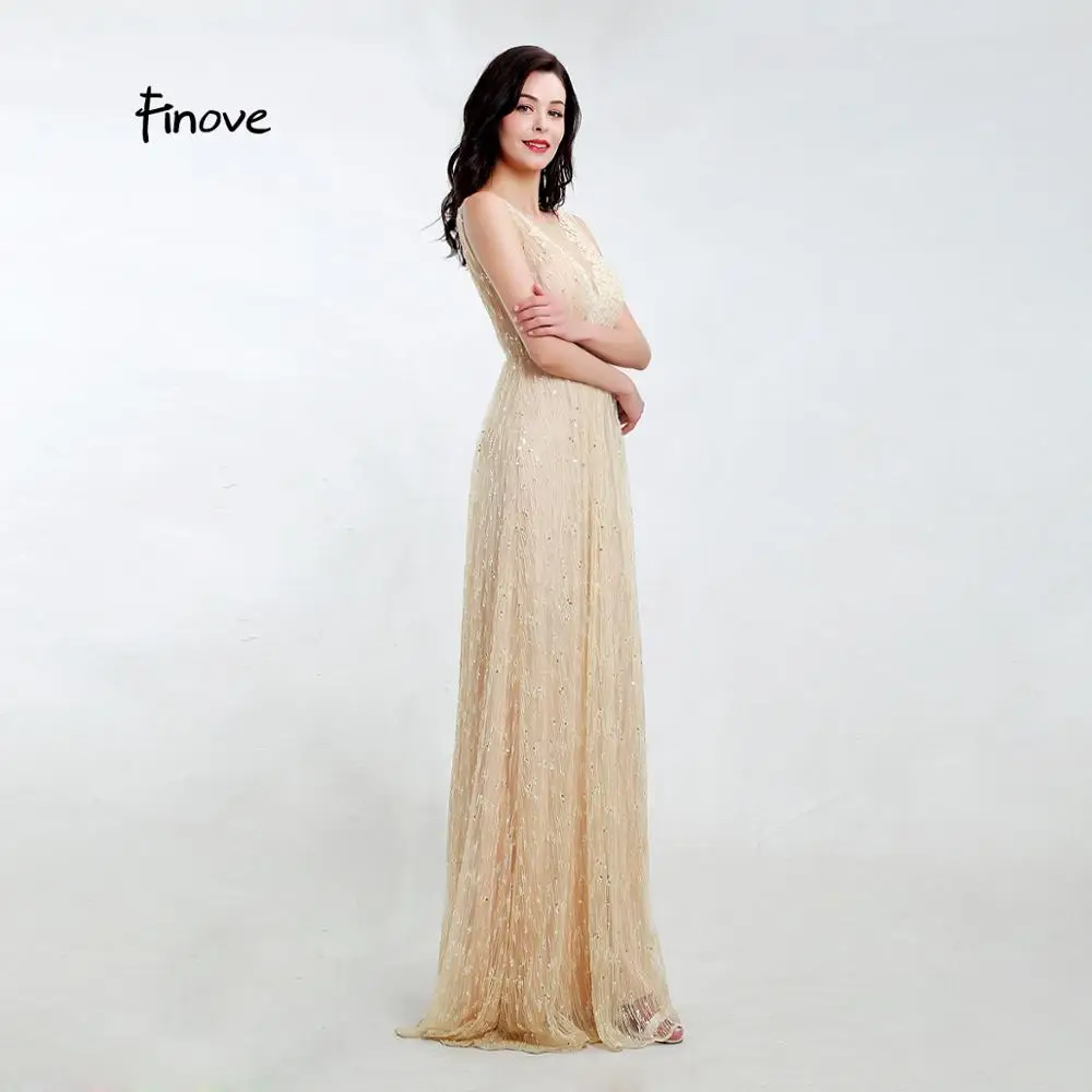 Finove 2020 Новое Формальное вечернее платье Элегантное о-образный вырез Иллюзия