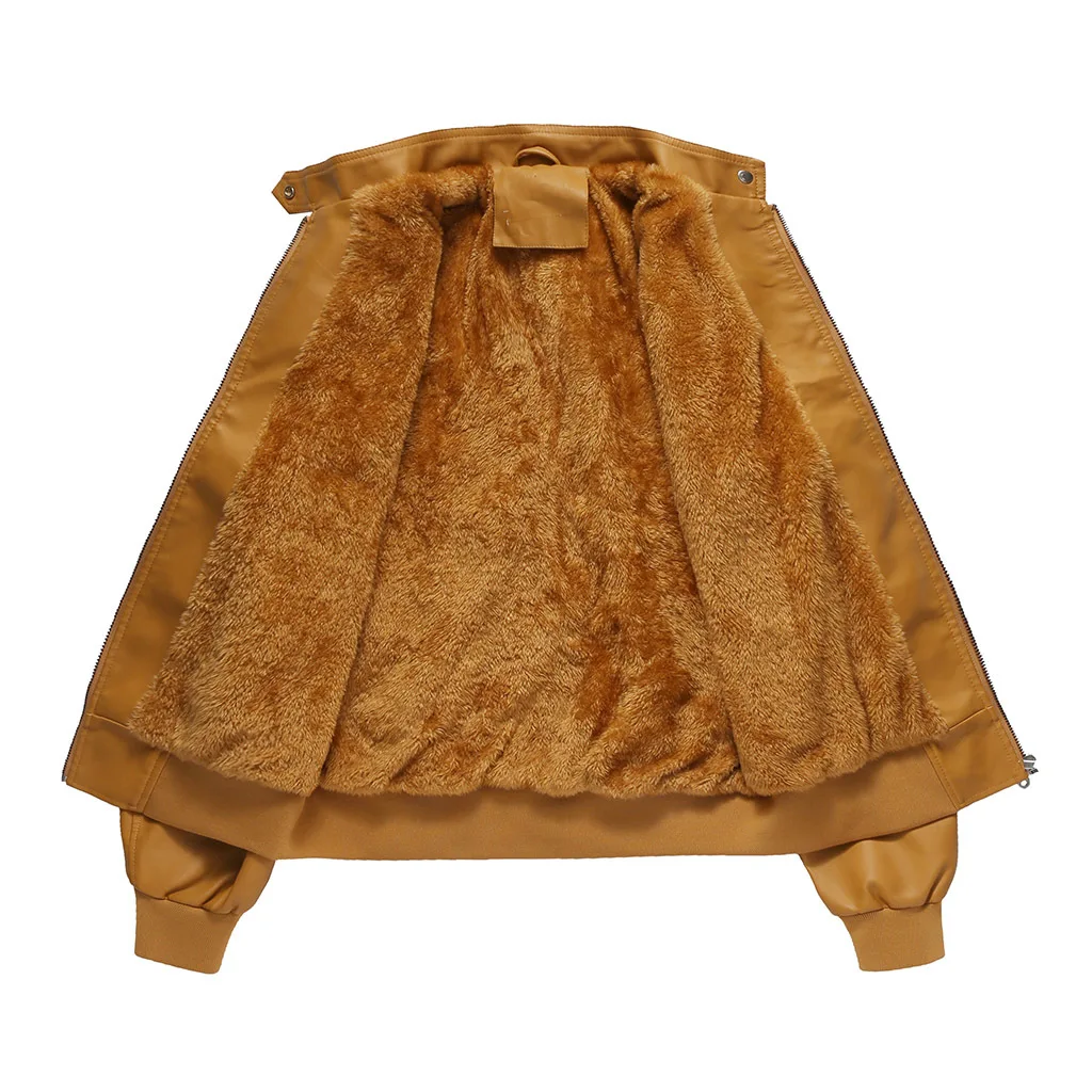 

2020 New Style Women's Casual Leather Jacket Velvet Coat Motorcycle Jackets 5-Color Available Leather Jacket with Wool Lining