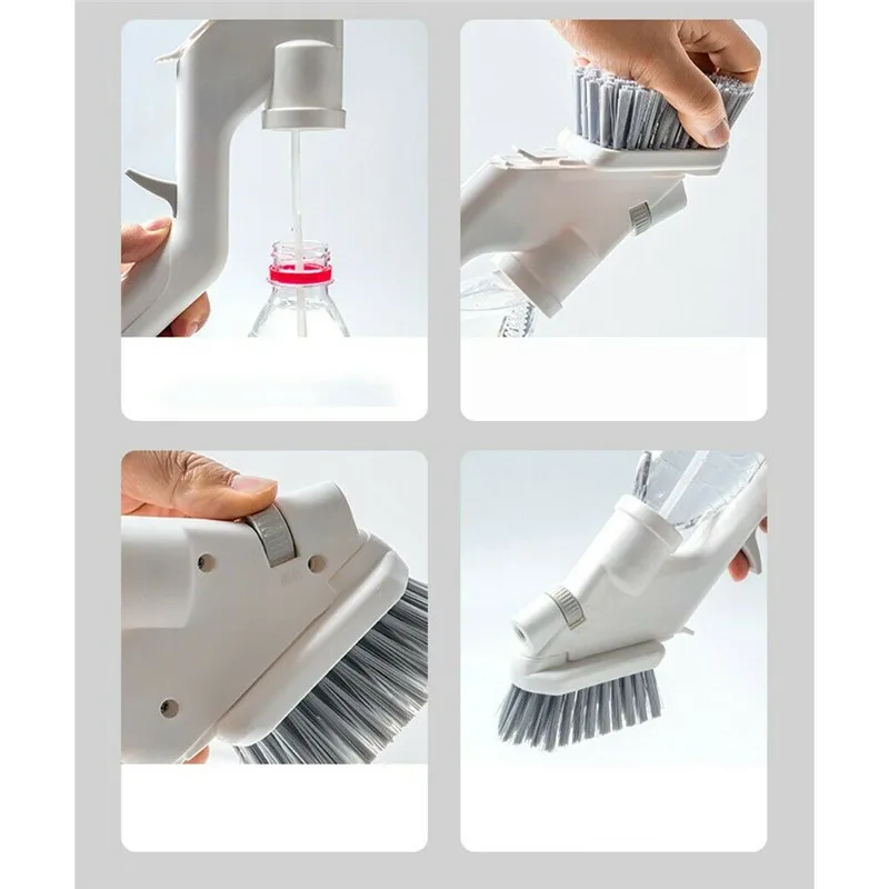 4-в-1 Кухня спрей Чистящая щетка Скраб тарелка губка для мытья автоматический