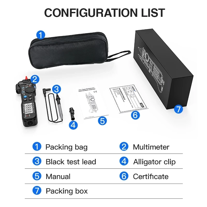 

MESTEK Digital Multimeter 6000 Counts Pocket Pen Style Auto Range/Smart Multimeter NCV Detection DC/AC Voltage multimeter