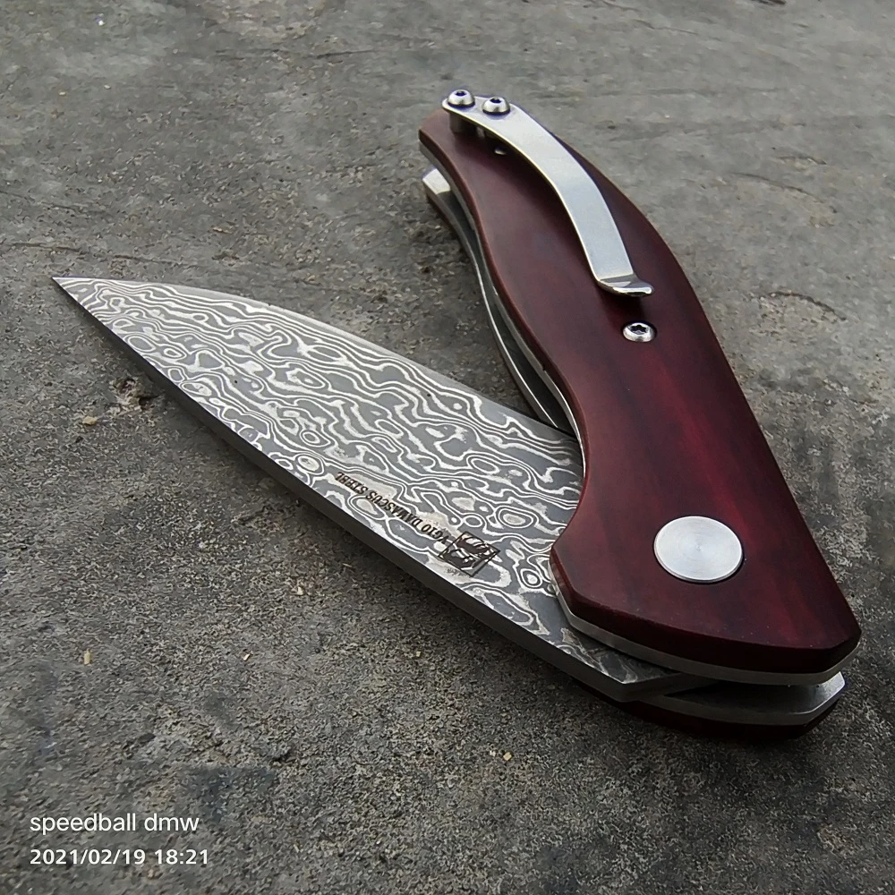 Складной нож JohnnyJamie из дамасской стали тактический резец для кемпинга выживания