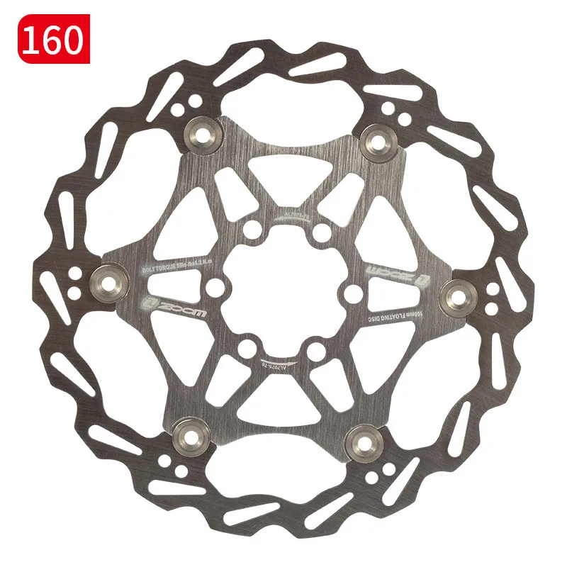 silver 160mm Zoom велосипедный Дисковый Тормоз MTB тормозной поплавок плавающие дисковые роторы 160 мм 180 мм 203 мм гидравлические тормозные колодки поплавок роторы запчасти для велосипеда - Цвет: silver 160mm
