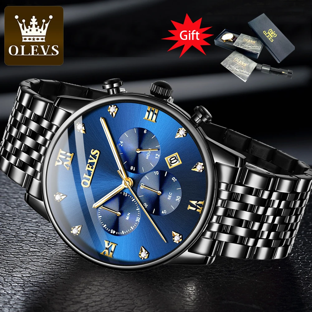 

OLEVS 2021 Luxury Brand Men's Waterproof Sports Quartz Watch All Steel Fashion Chronograph Watch Men's Watch Relogio Masculino