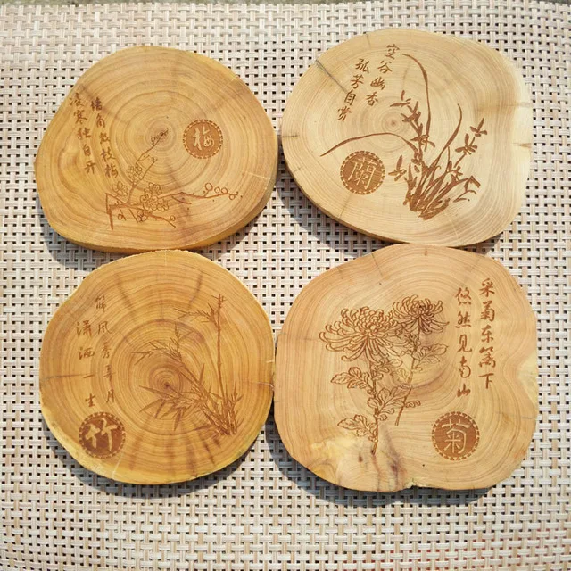 Подставка под чашку в китайском стиле традиционная деревянная подставка коврик