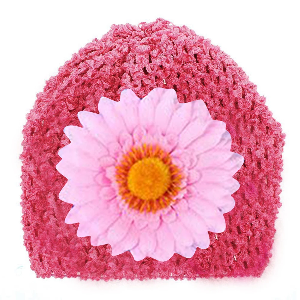 Детская Реалистичная ажурная вязаная крючком эластичная Шапка-тюрбан шапочка