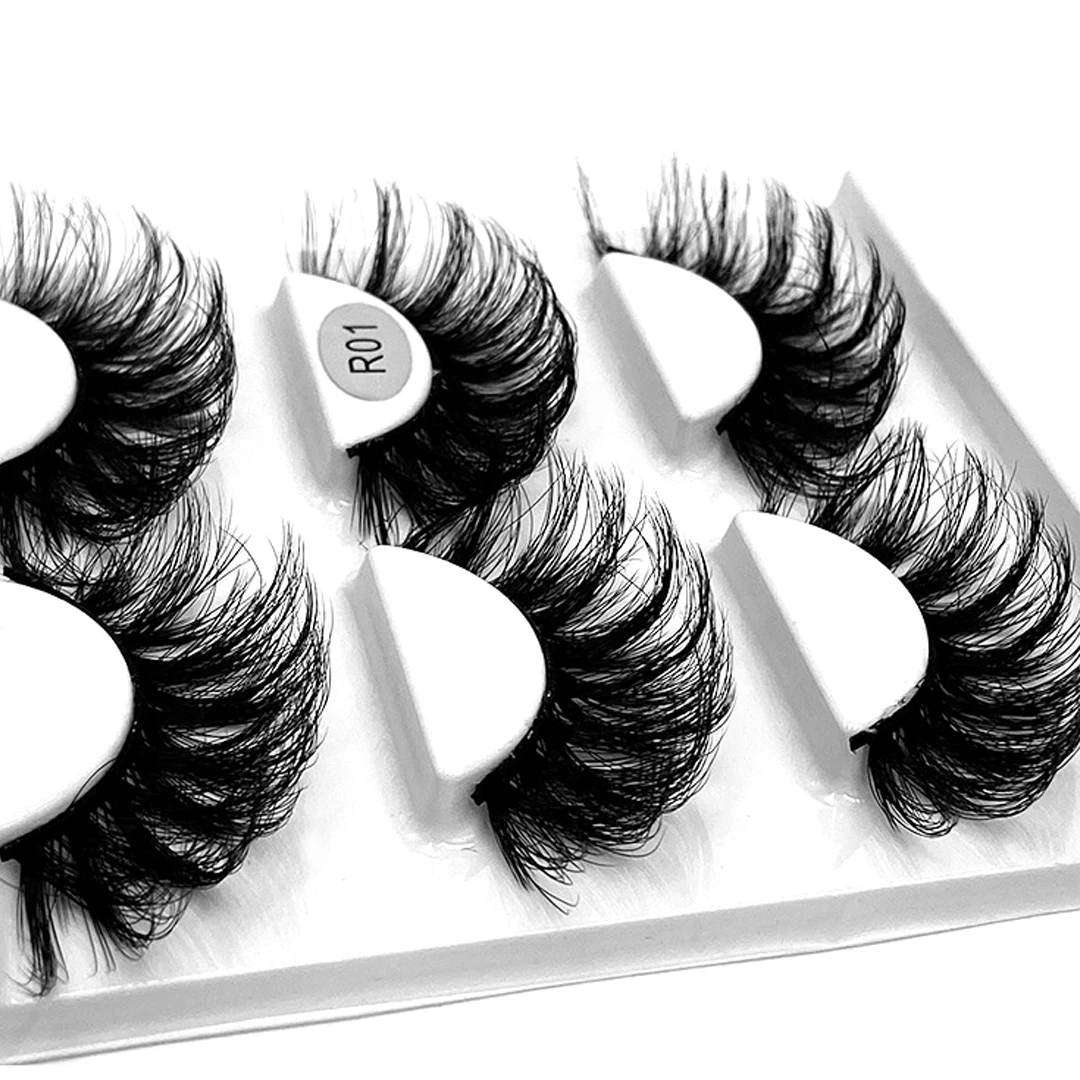 

NEW 3Pair 20mm Fluffy 3d Mink Lashes 100% Cruelty free Handmade Reusable Makeup Dramatic Long Natural Eyelashes Wholesale