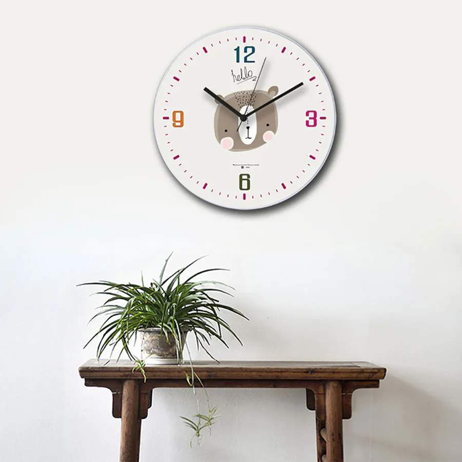 Европейские настенные часы с животными Детские тихие мультяшным рисунком