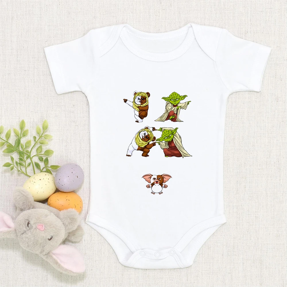 

Star Wars baby clothes Bodysuit cute YODA printed short-sleeved boys and girls summer fashion cartoon tops disco anime T-shirt