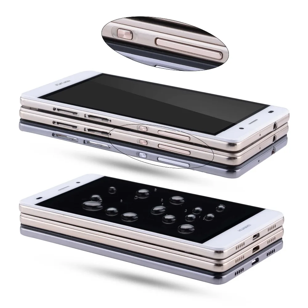 Дисплей для HUAWEI P8 Lite LCD в сборе с тачскрином на рамке 5.0‘’ черный белый золото