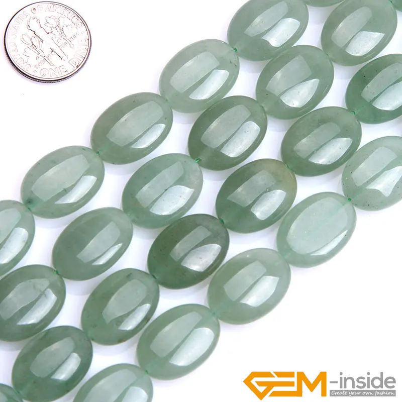 

15x20 мм плоские оливковые овальные зеленые бусины из авантюрина из нефрита бусины из натурального камня DIY свободные бусины для изготовления...