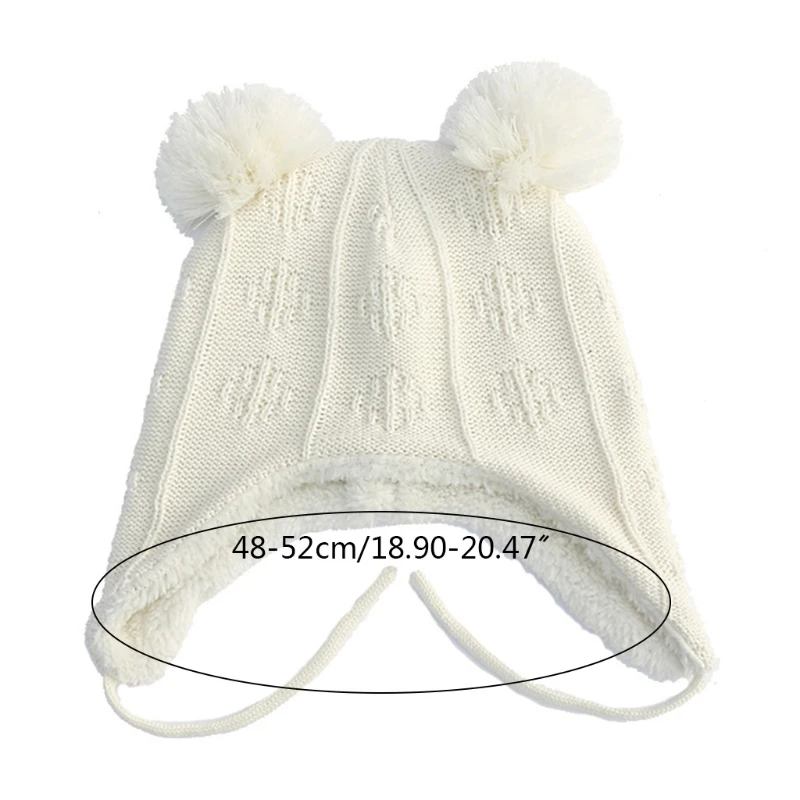 

Autumn Winter Cute Hair Ball Baby Hat Toddler Infant Ear Protection Knitted Cap for Children Newborn Beanie Photography WXTD