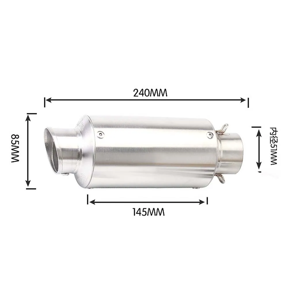 51mm Universal Motorcycle Stainless Steel Exhaust Modified Scooter Leovince Muffle Fit Most ATV With Sticker |