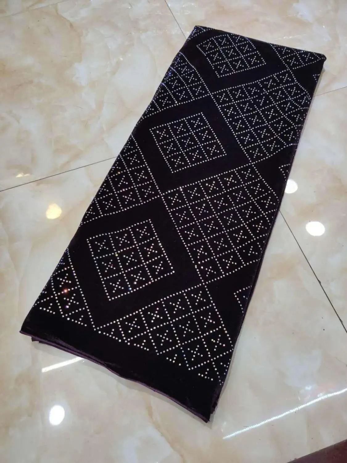 

African Net Lace Fabric, High Quality Velvet Lace With Stones Nigerian Wedding Lace Fabrics 5Yards Sequins French Tulle lace