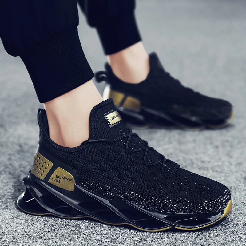 

Sneakers Men Lightweight Blade Running Shoes Shockproof Breathable Male Sports Height Increase Platform Walking Gym Shoes Man
