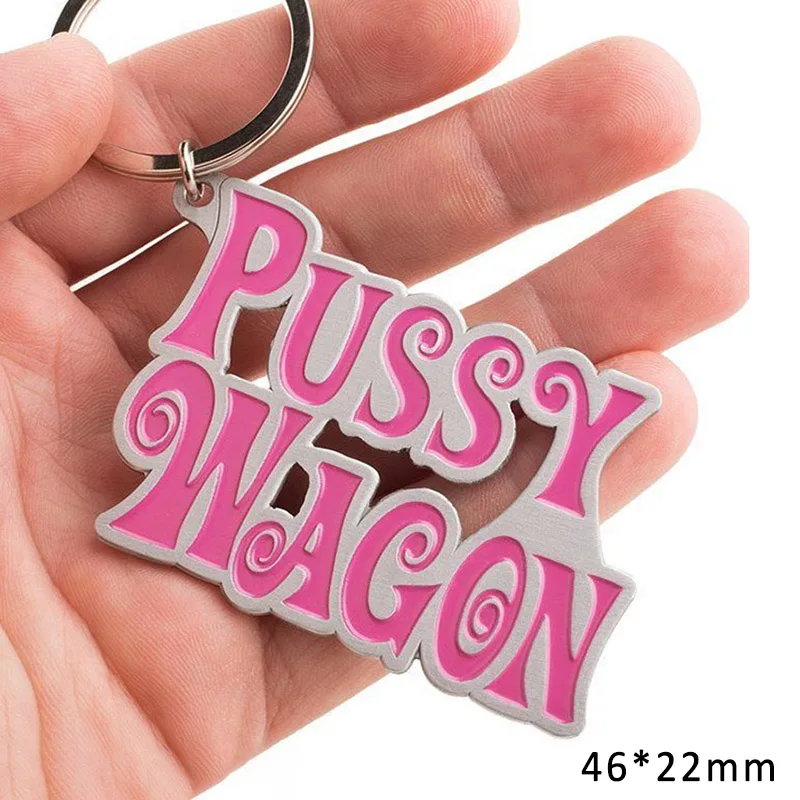 New Zinc Alloy PUSSY WAGON Fashion Key Ring Holder Accessori