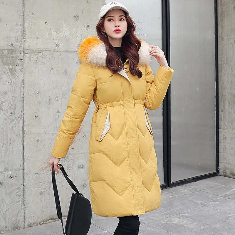 2019 зимняя куртка женская пуховая хлопковая с капюшоном Тонкая парка Mujer пальто