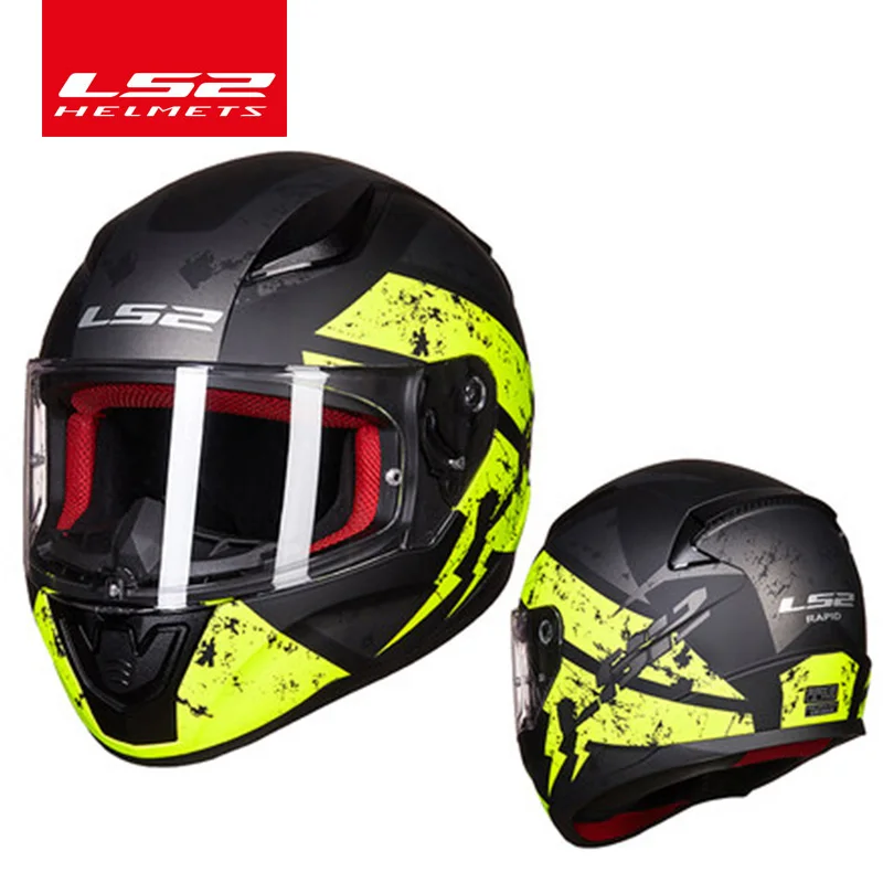 yellow varied LS2 Быстрый Полный лицевой мото rcycle шлем moto capacete ls2 ff353 ABS безопасная структура уличный гоночный шлем - Цвет: yellow varied