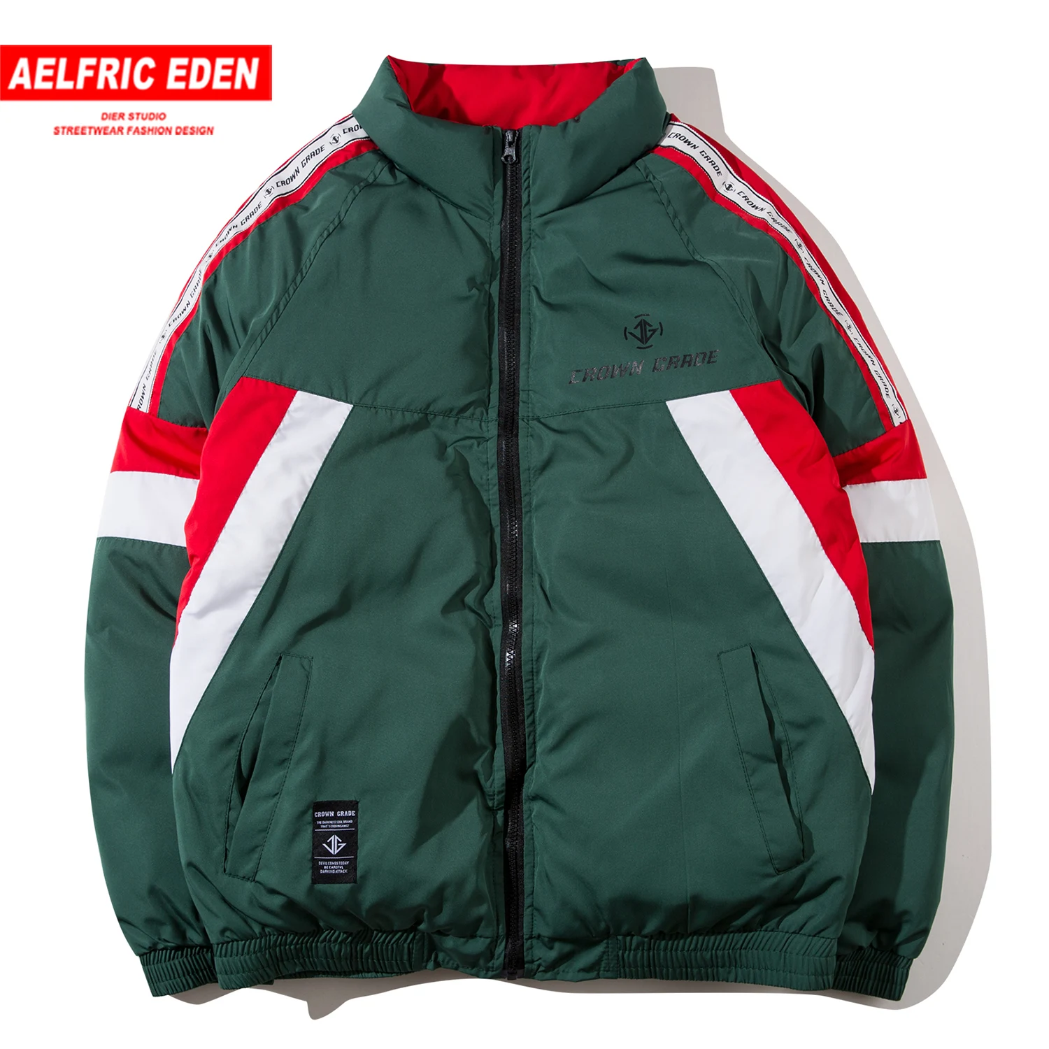 Aelfric Eden цветные часы пэчворк Толстые мужские парки зима хип хоп Harajuku куртки