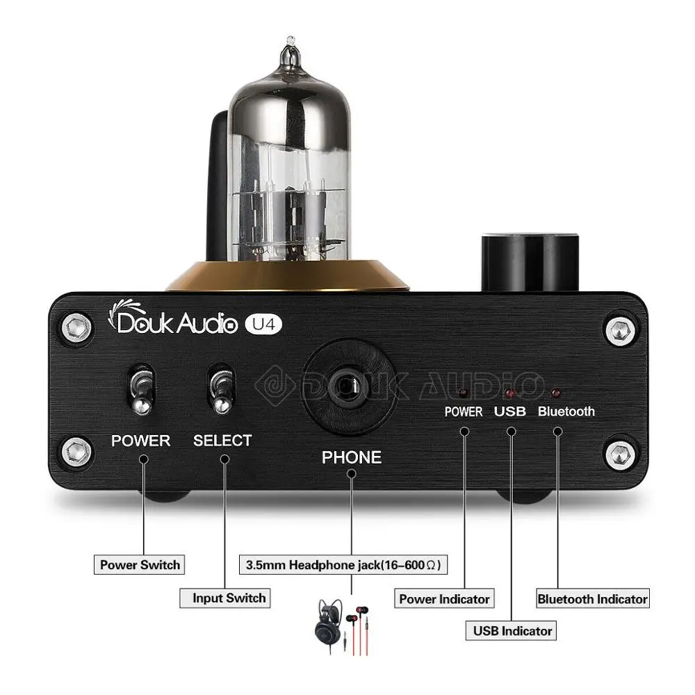 Nobsound Мини Bluetooth 5,0 ламповый усилитель для наушников USB DAC HiFi стерео аудио предусилитель APTX-LL аудио приемник