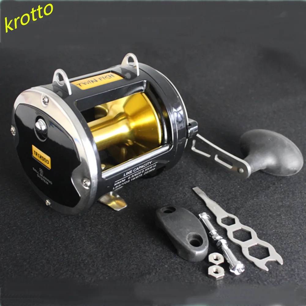 3.4:1 12000 Right Hand 8 Bearings Saltwater Fishing Reels Deep Sea Trolling Drum Reel Max Drag 25kg | Спорт и развлечения