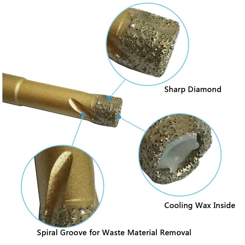 

4 PCS Diamond Drill Bits 8mm 5/16 Inch Ceramic Diamond Hole Saw Set for Ceramic Tile Porcelain Marble Granite Stone