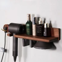 wall mounted bath shelf households rack hair blow dryer shelf hair dryer holder for dyson solid wood walnut bathroom rack