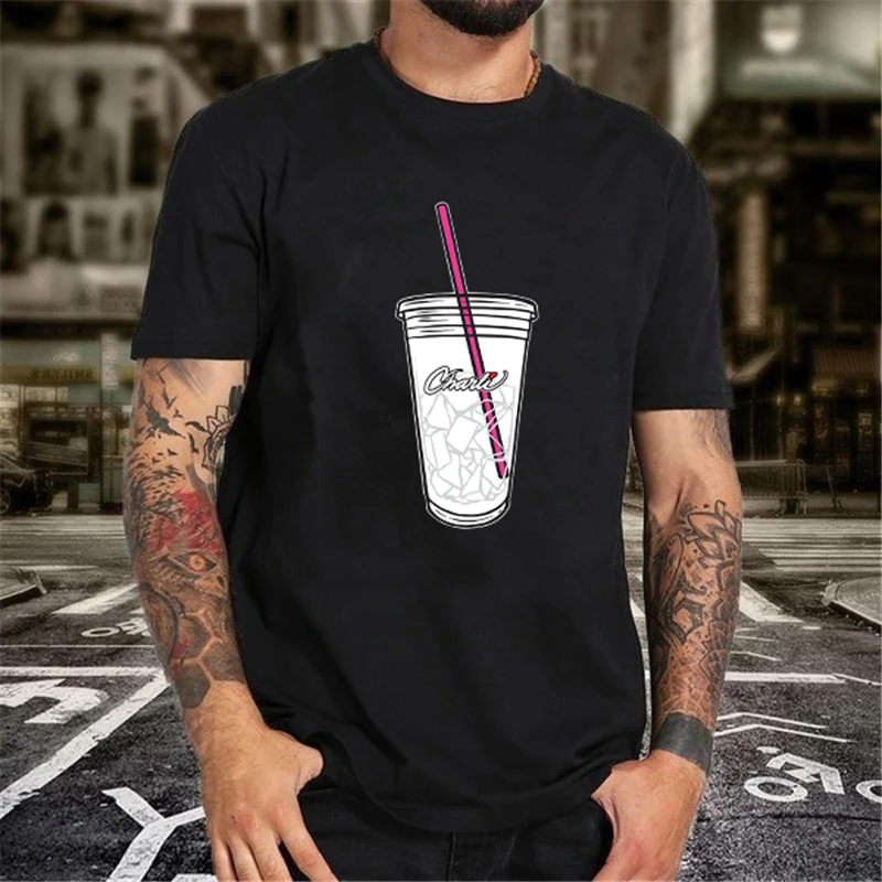 

2021 Fashion Men's Drink Printed Oversized T-shirts Short Sleeve Round Neck t shirt Casual Harajuku Sweatshirts Women's Clothing