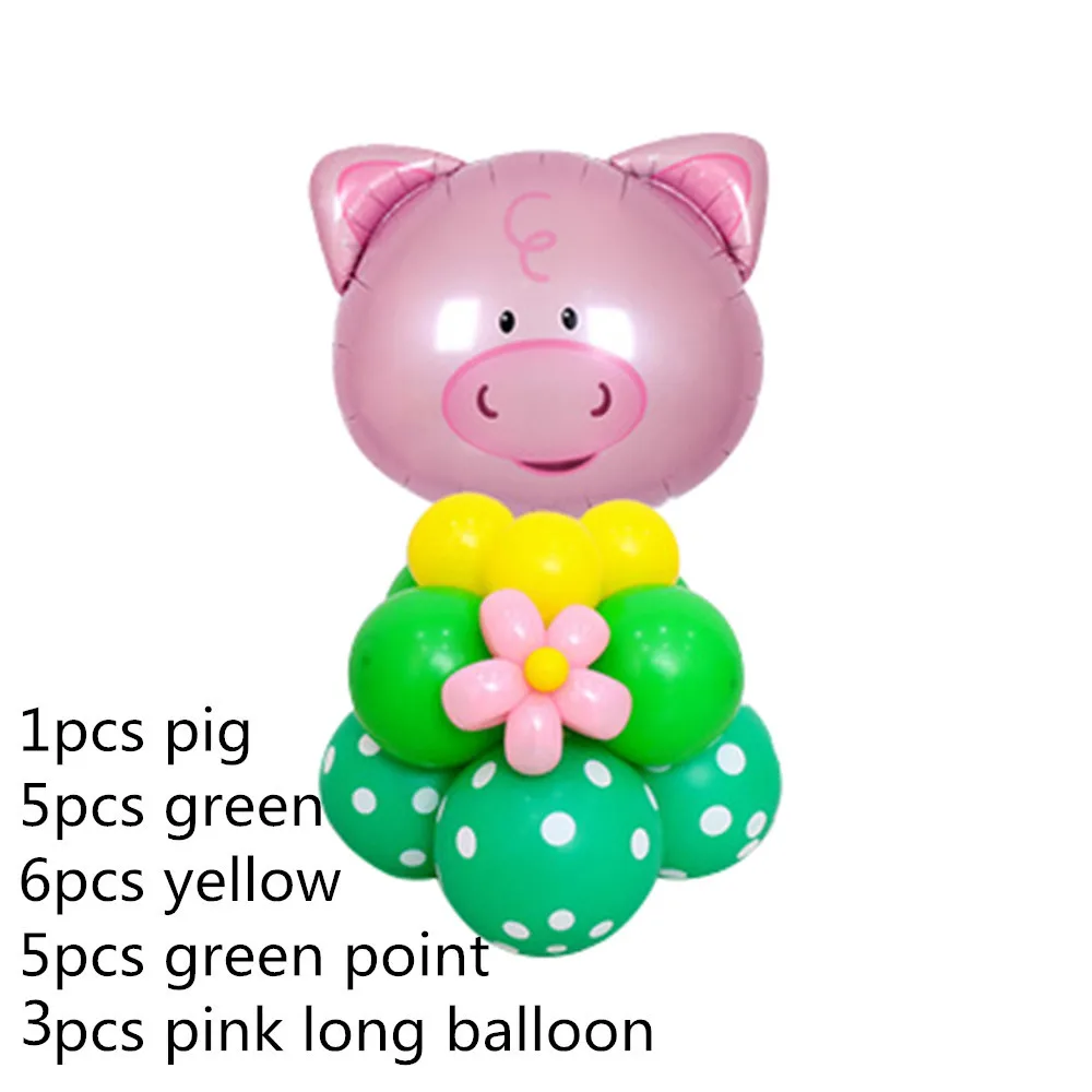 20 шт./лот воздушные шары из фольги с головой животного вертикально стоящий набор