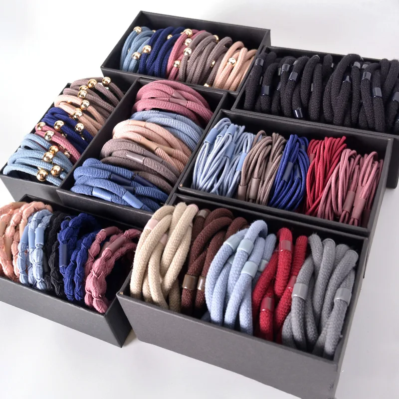 Разноцветные нейлоновые резинки для волос 5 см 50 шт