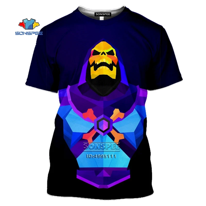 

LIASOSO SKELETOR Tshirt 3D Print Funny SKELETOR Skull T-shirt Summer Casual Harajuku Clothing O-neck Shirt Fitness Hip Hop Tops