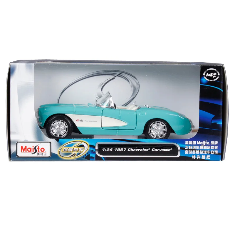 Черный 1957 Chvrolet Корвет 1:24 весы брелок для автомобильных ключей модель игрушечные